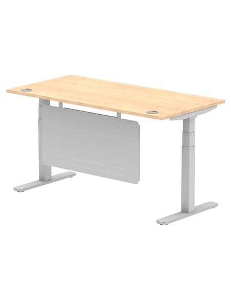 Dynamic Air Modesty 1600 x 800mm Height Adjustable Office Desk Maple Top Cable Ports Modesty Panel HA01335 - pic 77746 | FastDaddyshop