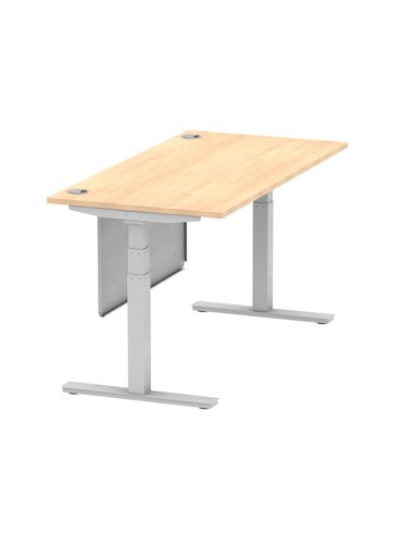 Dynamic Air Modesty 1600 x 800mm Height Adjustable Office Desk Maple Top Cable Ports Modesty Panel HA01335