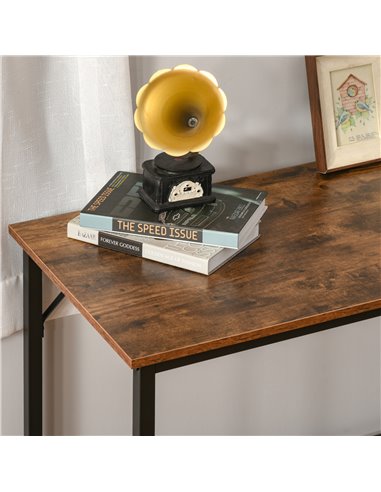 HOMCOM L-Shaped Computer Desk Industrial Cornor Writing Desk with Adjustable Storage Shelf Space-Saving Home Office Workstation 