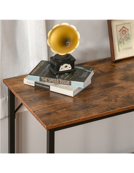 HOMCOM L-Shaped Computer Desk Industrial Cornor Writing Desk with Adjustable Storage Shelf Space-Saving Home Office Workstation  - pic 7775 | FastDaddyshop