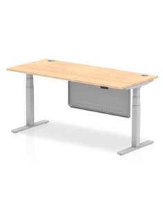 Dynamic Air Modesty 1800 x 800mm Height Adjustable Office Desk Maple Top Cable Ports Modesty Panel HA01336