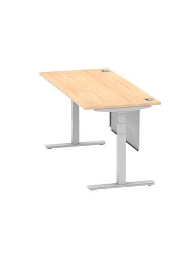 Dynamic Air Modesty 1800 x 800mm Height Adjustable Office Desk Maple Top Cable Ports Modesty Panel HA01336