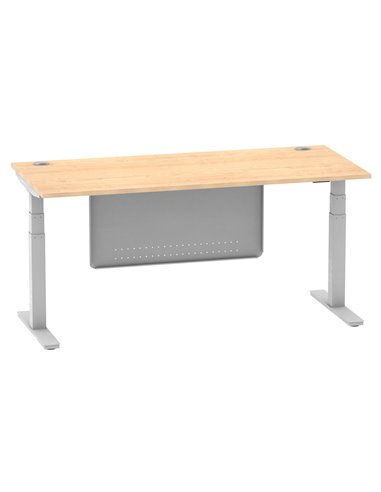 Dynamic Air Modesty 1800 x 800mm Height Adjustable Office Desk Maple Top Cable Ports Modesty Panel HA01336