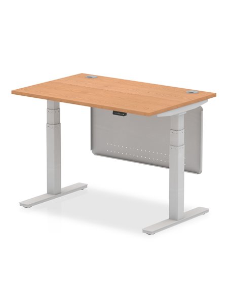 Dynamic Air Modesty 1200 x 800mm Height Adjustable Office Desk Oak Top Cable Ports Modesty Panel HA01337 - pic 77758 | FastDaddyshop