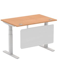 Dynamic Air Modesty 1200 x 800mm Height Adjustable Office Desk Oak Top Cable Ports Modesty Panel HA01337 2