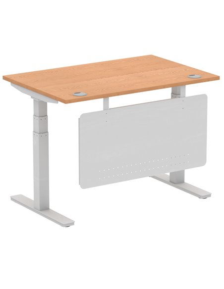 Dynamic Air Modesty 1200 x 800mm Height Adjustable Office Desk Oak Top Cable Ports Modesty Panel HA01337 - pic 77759 | FastDaddyshop
