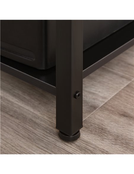 HOMCOM L-Shaped Computer Desk Industrial Cornor Writing Desk with Adjustable Storage Shelf Space-Saving Home Office Workstation  - pic 7776 | FastDaddyshop