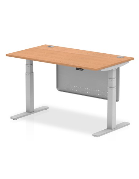 Dynamic Air Modesty 1400 x 800mm Height Adjustable Office Desk Oak Top Cable Ports Modesty Panel HA01338 - pic 77760 | FastDaddyshop