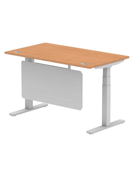 Dynamic Air Modesty 1400 x 800mm Height Adjustable Office Desk Oak Top Cable Ports Modesty Panel HA01338 - pic 77764 | FastDaddyshop