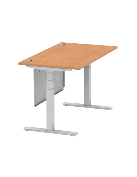 Dynamic Air Modesty 1400 x 800mm Height Adjustable Office Desk Oak Top Cable Ports Modesty Panel HA01338 - pic 77766 | FastDaddyshop