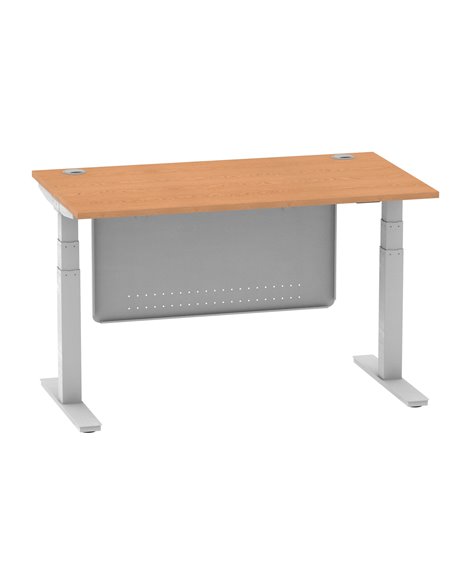 Dynamic Air Modesty 1400 x 800mm Height Adjustable Office Desk Oak Top Cable Ports Modesty Panel HA01338 - pic 77767 | FastDaddyshop