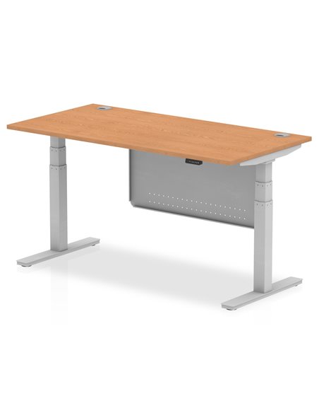 Dynamic Air Modesty 1600 x 800mm Height Adjustable Office Desk Oak Top Cable Ports Modesty Panel HA01339 - pic 77768 | FastDaddyshop