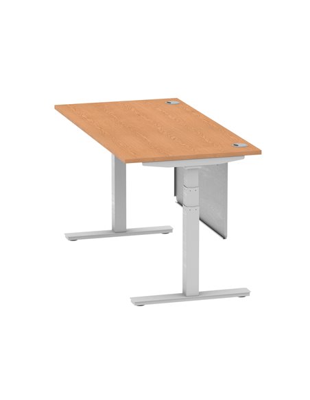 Dynamic Air Modesty 1600 x 800mm Height Adjustable Office Desk Oak Top Cable Ports Modesty Panel HA01339 - pic 77769 | FastDaddyshop