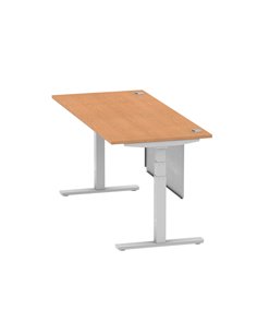 Dynamic Air Modesty 1800 x 800mm Height Adjustable Office Desk Oak Top Cable Ports Modesty Panel HA01340 2
