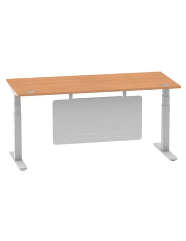Dynamic Air Modesty 1800 x 800mm Height Adjustable Office Desk Oak Top Cable Ports Modesty Panel HA01340