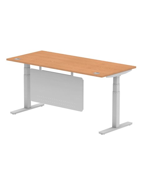 Dynamic Air Modesty 1800 x 800mm Height Adjustable Office Desk Oak Top Cable Ports Modesty Panel HA01340 - pic 77780 | FastDaddyshop