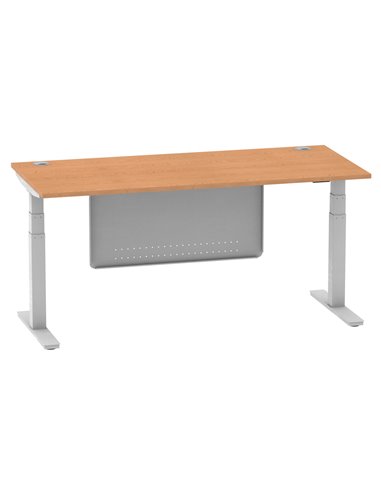 Dynamic Air Modesty 1800 x 800mm Height Adjustable Office Desk Oak Top Cable Ports Modesty Panel HA01340