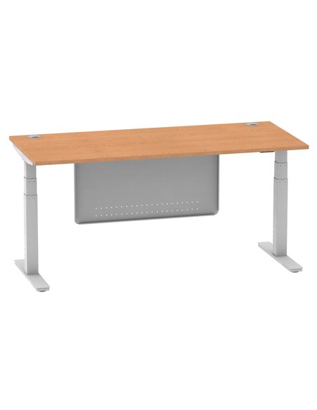 Dynamic Air Modesty 1800 x 800mm Height Adjustable Office Desk Oak Top Cable Ports Modesty Panel HA01340 - pic 77783 | FastDaddyshop