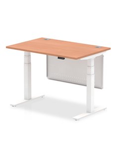 Dynamic Air Modesty 1200 x 800mm Height Adjustable Office Desk Beech Top Cable Ports Modesty Panel HA01341