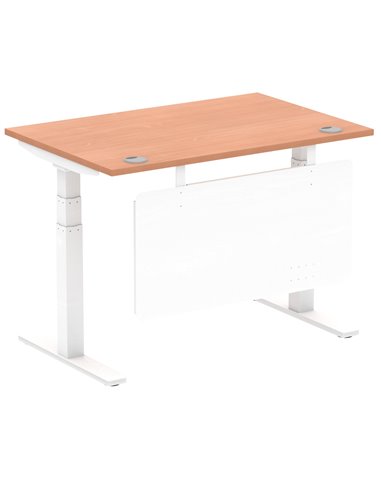 Dynamic Air Modesty 1200 x 800mm Height Adjustable Office Desk Beech Top Cable Ports Modesty Panel HA01341