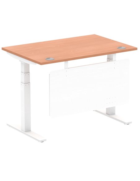 Dynamic Air Modesty 1200 x 800mm Height Adjustable Office Desk Beech Top Cable Ports Modesty Panel HA01341 - pic 77785 | FastDaddyshop