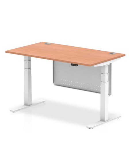 Dynamic Air Modesty 1400 x 800mm Height Adjustable Office Desk Beech Top Cable Ports Modesty Panel HA01342 - pic 77786 | FastDaddyshop