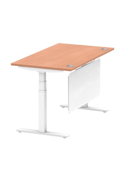 Dynamic Air Modesty 1400 x 800mm Height Adjustable Office Desk Beech Top Cable Ports Modesty Panel HA01342 - pic 77788 | FastDaddyshop