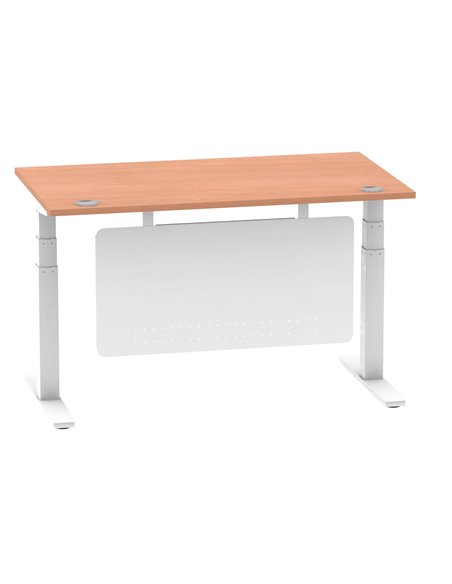 Dynamic Air Modesty 1400 x 800mm Height Adjustable Office Desk Beech Top Cable Ports Modesty Panel HA01342 - pic 77789 | FastDaddyshop