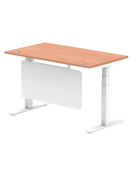 Dynamic Air Modesty 1400 x 800mm Height Adjustable Office Desk Beech Top Cable Ports Modesty Panel HA01342 - pic 77790 | FastDaddyshop