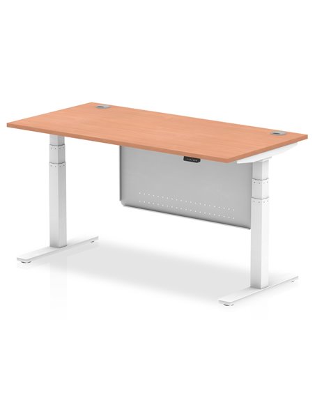Dynamic Air Modesty 1600 x 800mm Height Adjustable Office Desk Beech Top Cable Ports Modesty Panel HA01343 - pic 77794 | FastDaddyshop