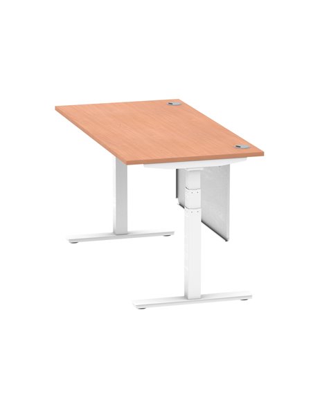 Dynamic Air Modesty 1600 x 800mm Height Adjustable Office Desk Beech Top Cable Ports Modesty Panel HA01343 - pic 77795 | FastDaddyshop