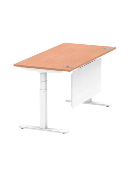 Dynamic Air Modesty 1600 x 800mm Height Adjustable Office Desk Beech Top Cable Ports Modesty Panel HA01343 - pic 77796 | FastDaddyshop