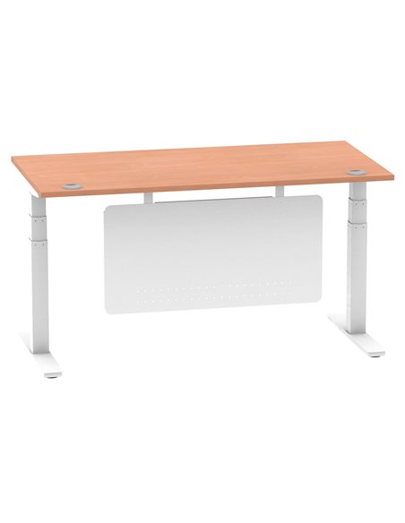 Dynamic Air Modesty 1600 x 800mm Height Adjustable Office Desk Beech Top Cable Ports Modesty Panel HA01343 - pic 77797 | FastDaddyshop