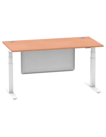 Dynamic Air Modesty 1600 x 800mm Height Adjustable Office Desk Beech Top Cable Ports Modesty Panel HA01343 - pic 77801 | FastDaddyshop
