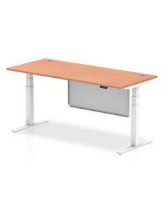 Dynamic Air Modesty 1800 x 800mm Height Adjustable Office Desk Beech Top Cable Ports Modesty Panel HA01344