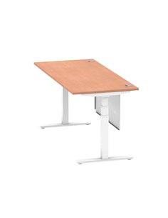 Dynamic Air Modesty 1800 x 800mm Height Adjustable Office Desk Beech Top Cable Ports Modesty Panel HA01344 2
