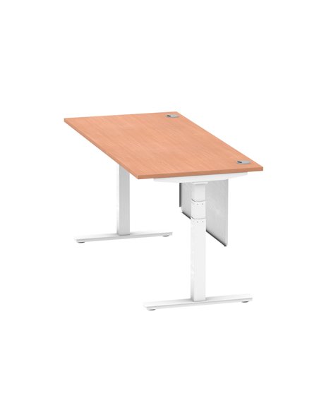 Dynamic Air Modesty 1800 x 800mm Height Adjustable Office Desk Beech Top Cable Ports Modesty Panel HA01344 - pic 77803 | FastDaddyshop