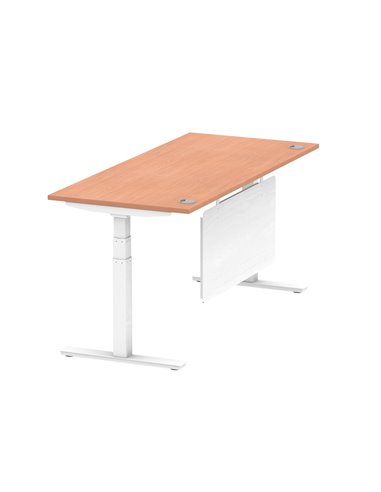 Dynamic Air Modesty 1800 x 800mm Height Adjustable Office Desk Beech Top Cable Ports Modesty Panel HA01344