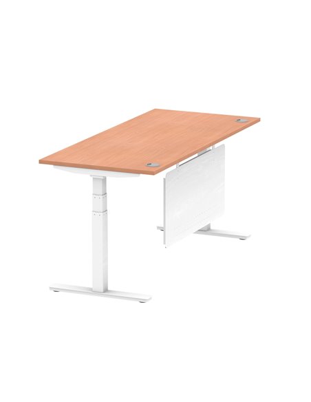 Dynamic Air Modesty 1800 x 800mm Height Adjustable Office Desk Beech Top Cable Ports Modesty Panel HA01344 - pic 77804 | FastDaddyshop