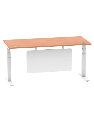 Dynamic Air Modesty 1800 x 800mm Height Adjustable Office Desk Beech Top Cable Ports Modesty Panel HA01344