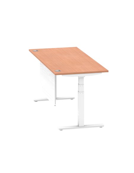 Dynamic Air Modesty 1800 x 800mm Height Adjustable Office Desk Beech Top Cable Ports Modesty Panel HA01344 - pic 77807 | FastDaddyshop