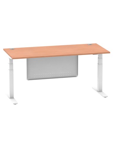 Dynamic Air Modesty 1800 x 800mm Height Adjustable Office Desk Beech Top Cable Ports Modesty Panel HA01344