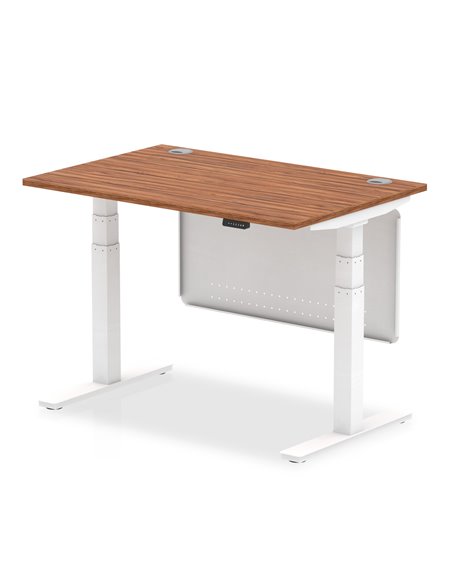 Dynamic Air Modesty 1200 x 800mm Height Adjustable Office Desk Walnut Top Cable Ports Modesty Panel HA01345 - pic 77810 | FastDaddyshop