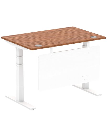 Dynamic Air Modesty 1200 x 800mm Height Adjustable Office Desk Walnut Top Cable Ports Modesty Panel HA01345 - pic 77811 | FastDaddyshop