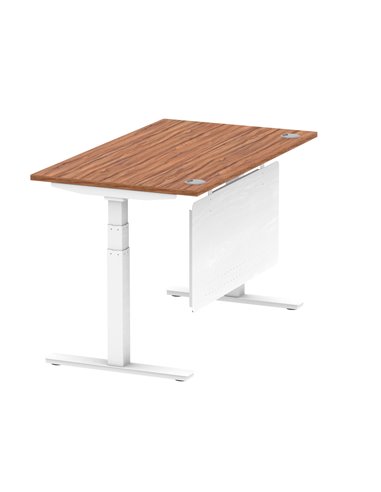 Dynamic Air Modesty 1400 x 800mm Height Adjustable Office Desk Walnut Top Cable Ports Modesty Panel HA01346