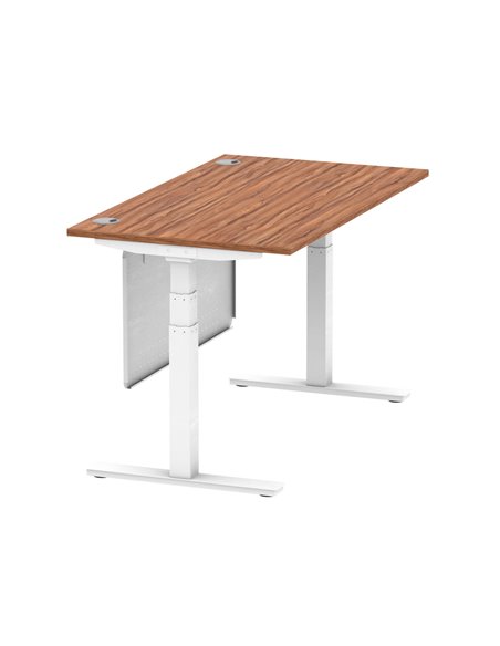 Dynamic Air Modesty 1400 x 800mm Height Adjustable Office Desk Walnut Top Cable Ports Modesty Panel HA01346 - pic 77818 | FastDaddyshop