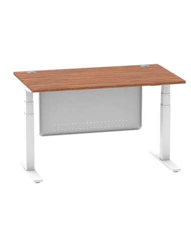 Dynamic Air Modesty 1400 x 800mm Height Adjustable Office Desk Walnut Top Cable Ports Modesty Panel HA01346