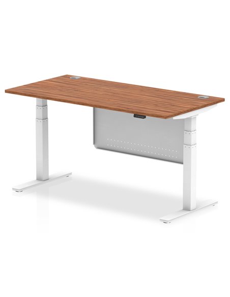 Dynamic Air Modesty 1600 x 800mm Height Adjustable Office Desk Walnut Top Cable Ports Modesty Panel HA01347 - pic 77820 | FastDaddyshop