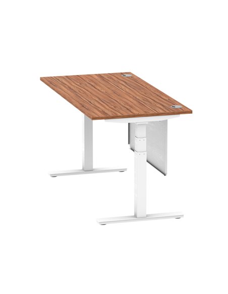 Dynamic Air Modesty 1600 x 800mm Height Adjustable Office Desk Walnut Top Cable Ports Modesty Panel HA01347 - pic 77821 | FastDaddyshop