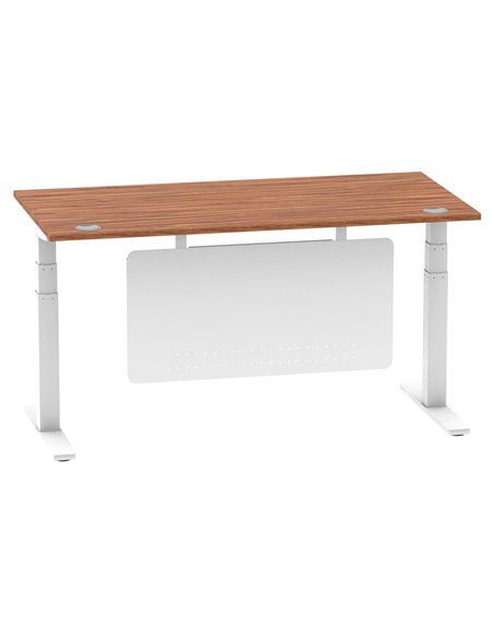 Dynamic Air Modesty 1600 x 800mm Height Adjustable Office Desk Walnut Top Cable Ports Modesty Panel HA01347 - pic 77823 | FastDaddyshop